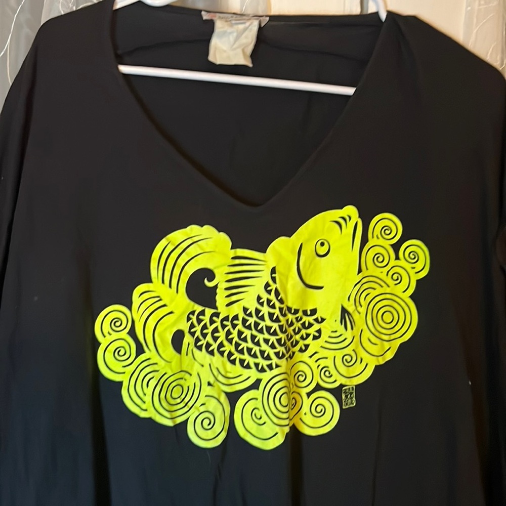 Paul & Joe Graphic Neon Fish Print Sleeveless T-Shirt Women’s Size (2) Medium